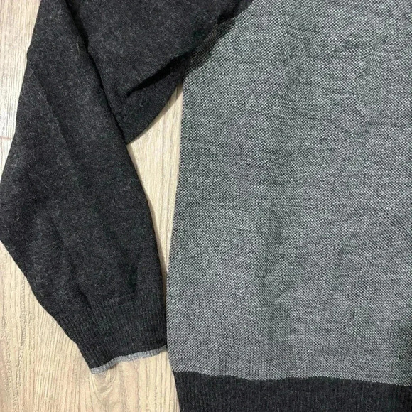 Apt. 9 Men’s Merino Wool Blend Knit Sweater Gray Black Soft Size XL - Picture 4 of 11